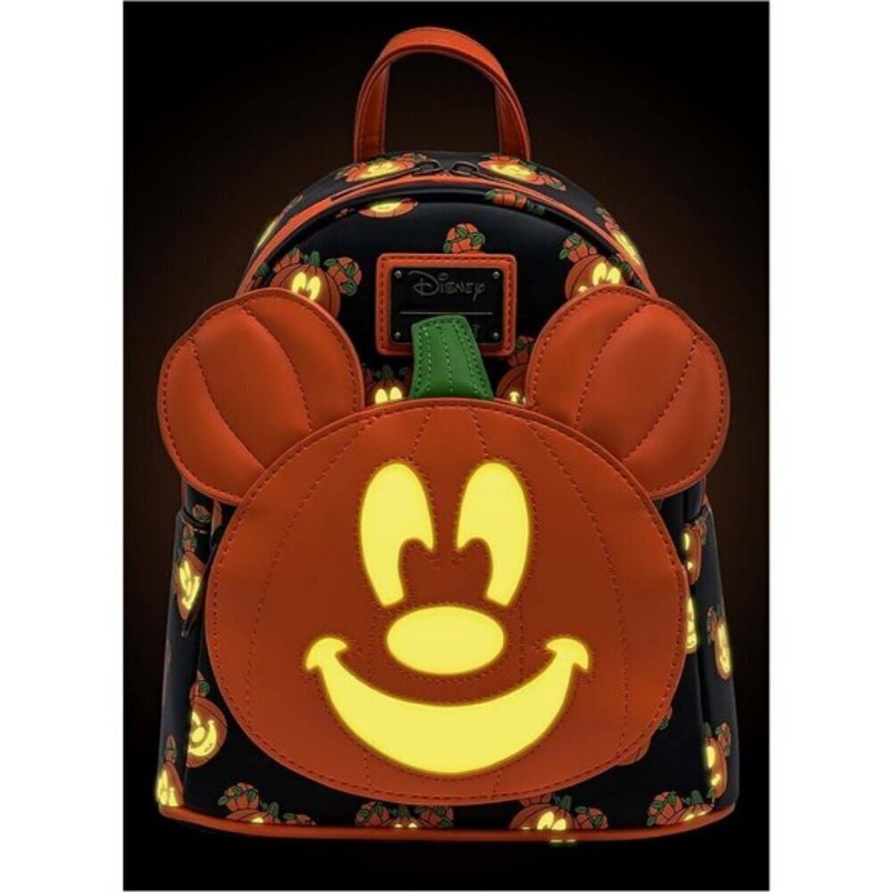 🆕Womens Loungefly Disney Mickey-O-Lantern Double Strap Shoulder Bag Purse - Picture 6 of 7